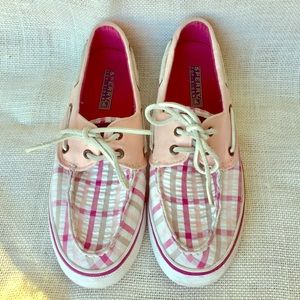 ⚓️Sperry Pink Plaid Seersucker Boat Shoes⚓️